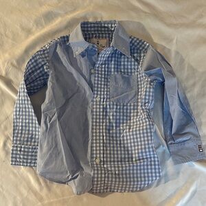 Classic Prep Light Blue Gingham Button-Down Shirt